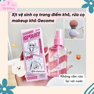 Xịt vệ sinh cọ trang điểm khô, rửa cọ makeup khô Gecomo 75ml