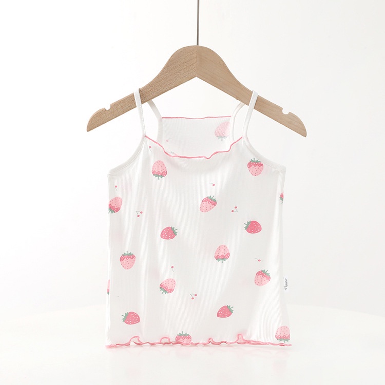 Phong Cách Mới Modal Áo Vest Trẻ Em 100-160cm Bé Gái Sling Mùa Hè Quần Áo Trẻ Em In Hình Camisole KLTW