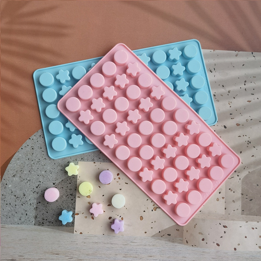 Khuôn Silicone 50 Ngăn Tạo Hình Ngôi Sao Năm Cánh Làm Bánh Kẹo / Pudding