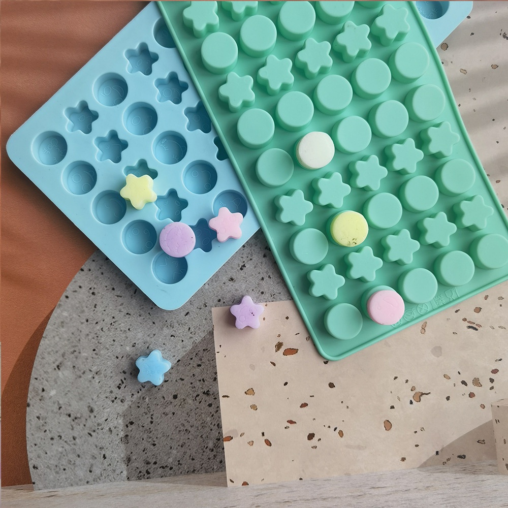 Khuôn Silicone 50 Ngăn Tạo Hình Ngôi Sao Năm Cánh Làm Bánh Kẹo / Pudding