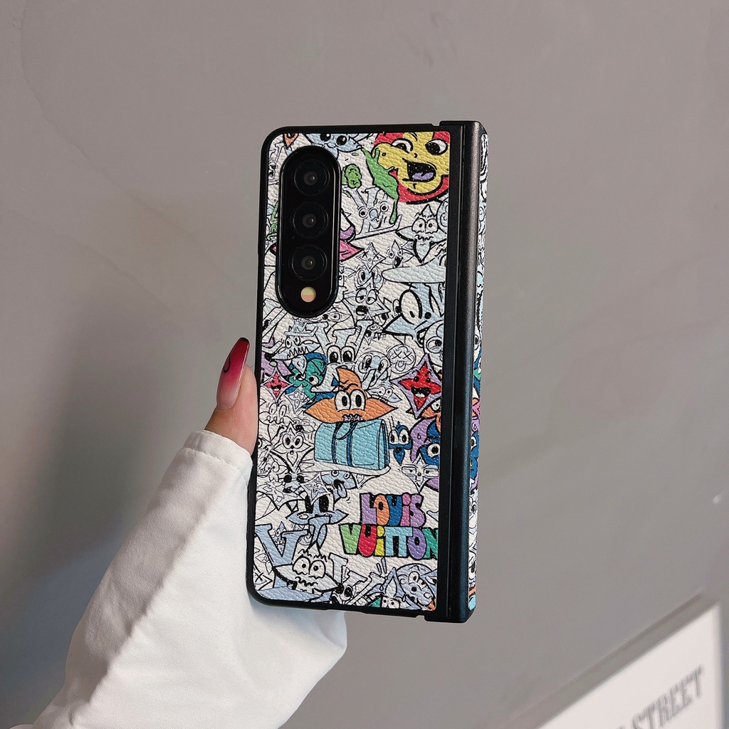 Ốp Điện Thoại Họa Tiết Graffiti Vintage Sang Trọng Cho Samsung Galaxy Z Fold 6 5 4 3 Phong Cách Xu Hướng Vỏ Chống Sốc Cho Z Fold6 5G Thiết Kế Độc Đáo Bao Gồm Tất Cả Vỏ Bảo Vệ