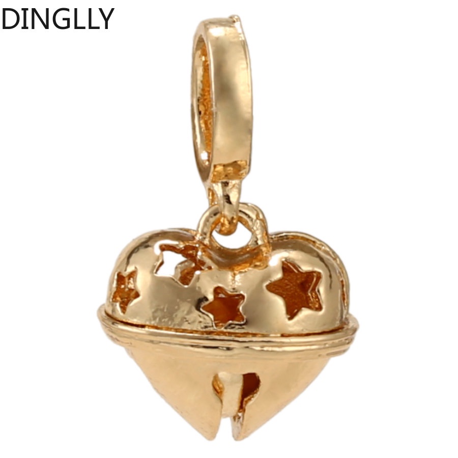 Delly Mặt Dây Chuyền Hình Trái Tim Và Lông Vũ Bằng Hợp Kim Mạ Vàng Dùng Làm Trang Sức diy