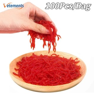 Set 100 Mồi Giun Giả Mềm Câu Cá Hiệu Quả