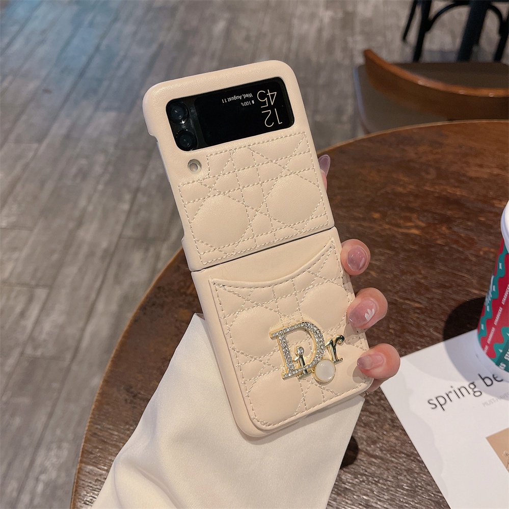 Thiết kế da sang trọng Vỏ điện thoại gấp da cừu cho Samsung Galaxy Z Flip 3 4 5 6 Vỏ cho Z Flip6 Trend Style thiết kế độc đáo Vỏ chống móc