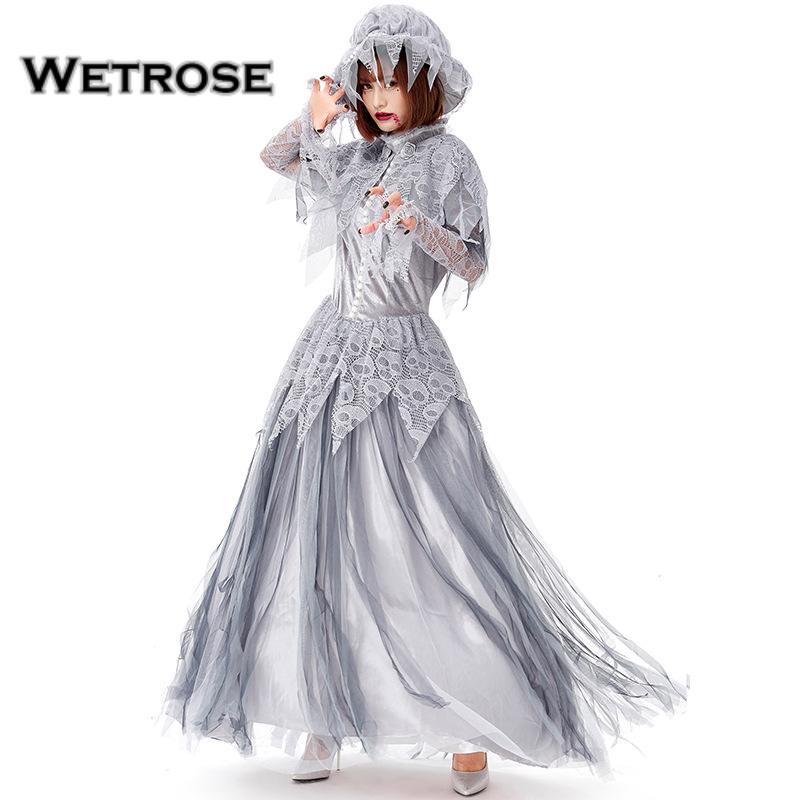 [wetrose] Halloween Cosplay Trang Phục Nhật Bản Phong Cách Cổ điển Bộ Xương Ma Cô Dâu Lễ Hội Ma