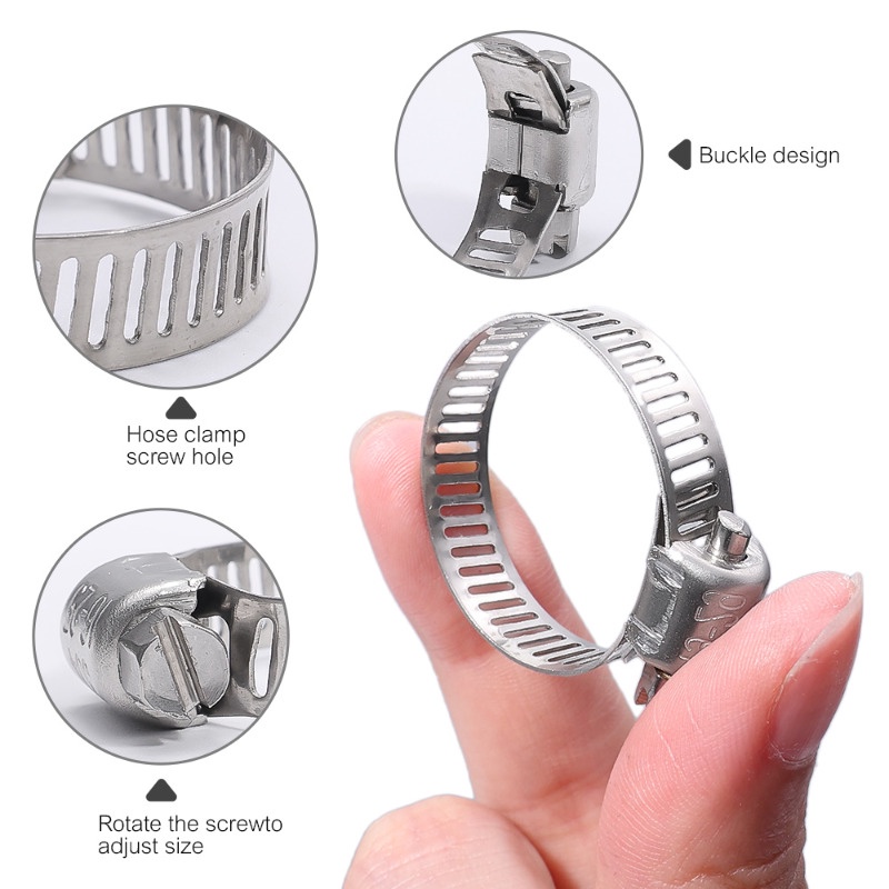 Ống thép không gỉ đa năng giá đỡ ống nước kẹp ống / kẹp ống khí có thể điều chỉnh / phụ kiện dụng cụ phần cứng / chốt ống bánh răng snail