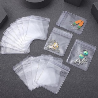 Set 100 Túi Nhựa pvc Trong Suốt Đựng Trang Sức Có Khóa Kéo Tiện Dụng