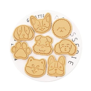 Cc 8 Chiếc Nhựa Bánh Quy Khuôn Bánh Quy Tem Dễ Thương Đầu Chó Cắt Bánh Quy DIY Fondant Khuôn Bánh Nhà Bếp Bánh Ngọt Máy Nướng