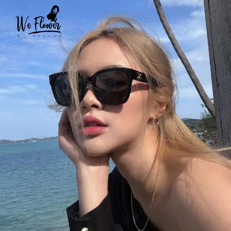 We Flower Kính Mát Gọng Vuông Lớn Chống Tia UV400 Chống Bức Xạ Thời Trang Cho Nam Và Nữ