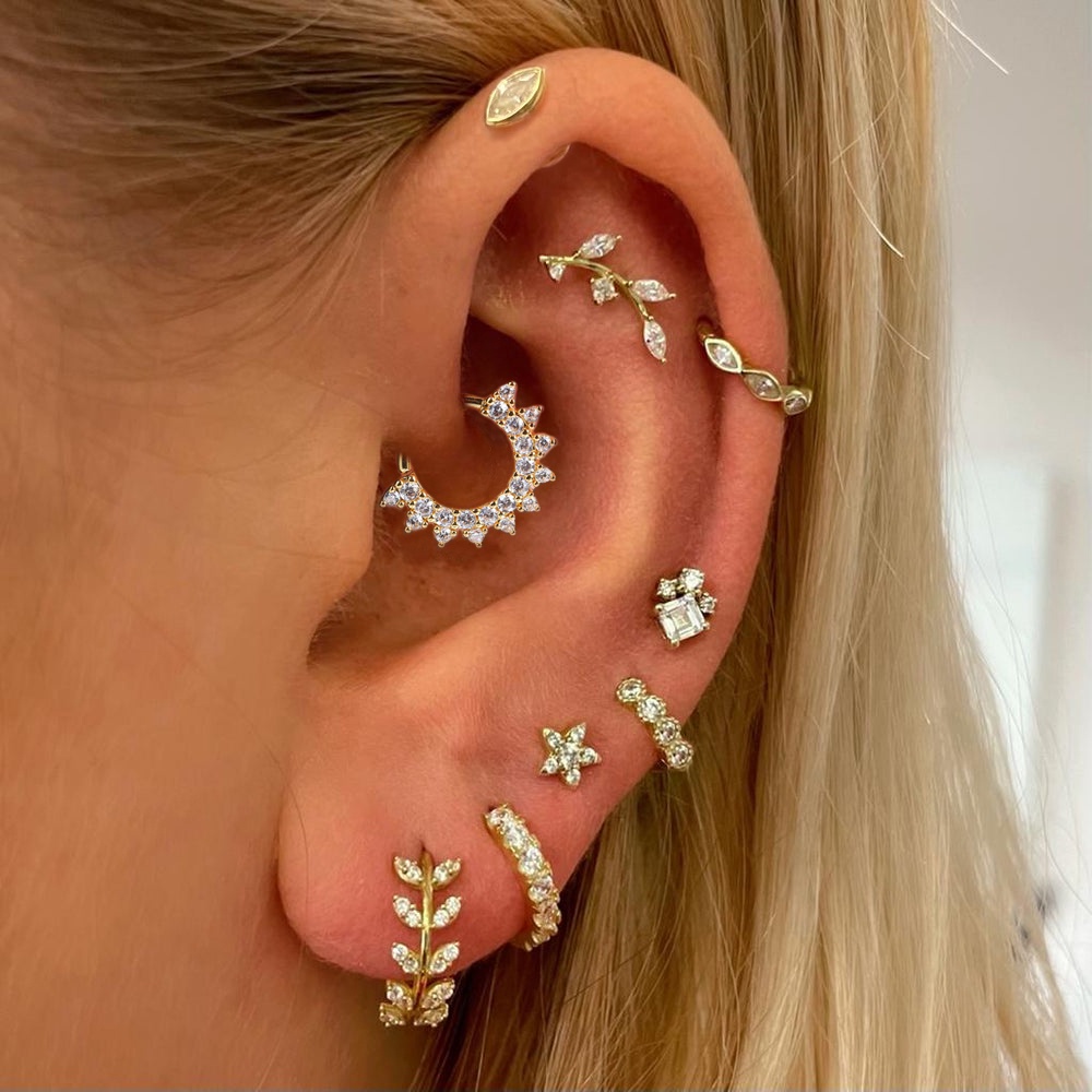Conch Tragus Rook Bông Tai Xỏ Sụn Tai Đính Đá Zircon Ngôi Sao Helix ...