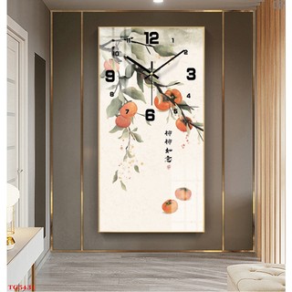 Tranh Đồng Hồ Treo Tường Cây Hồng Chín Mọng - Tranh Tráng Gương Tri Ân Thầy Cô 20/11