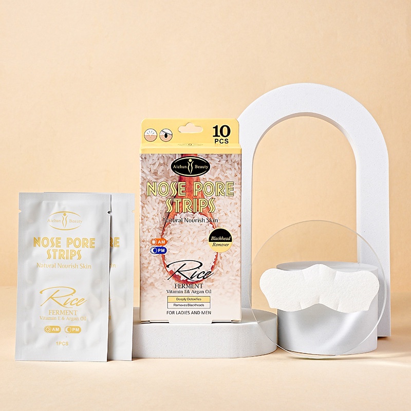 Hộp 10 Miếng Dán Lột Mụn Aichun Chiết Xuất Gạo Làm Sạch Mụn Đầu Đen Bã Nhờn Và Thu Nhỏ Lỗ Chân Lông