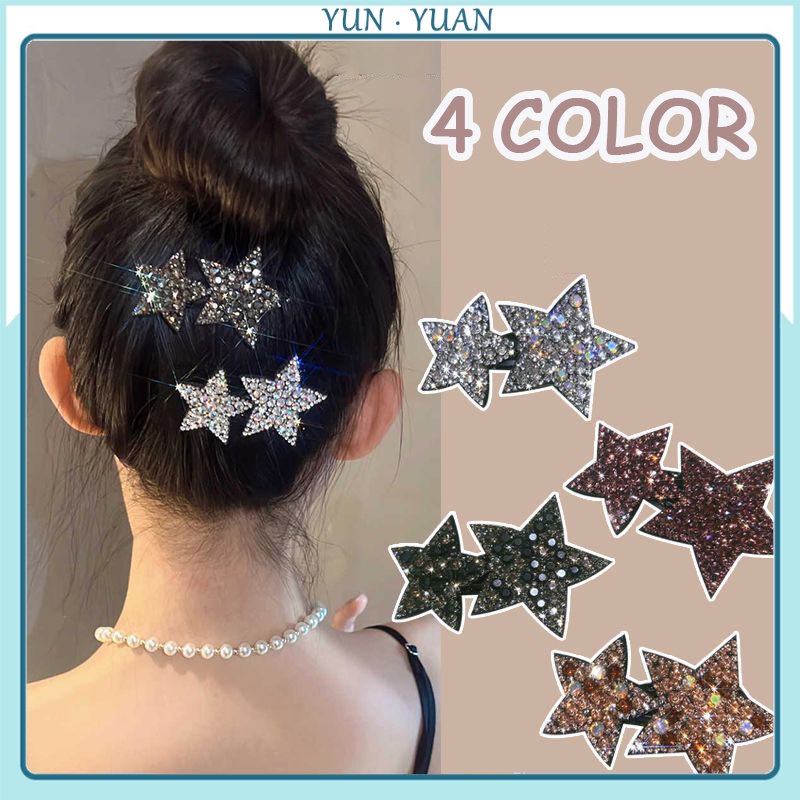 [Yunyuan] Kẹp Tóc Mái Hiên Ngôi Sao Năm Cánh Đính Đá Phiên Bản Hàn Quốc Cho Nữ