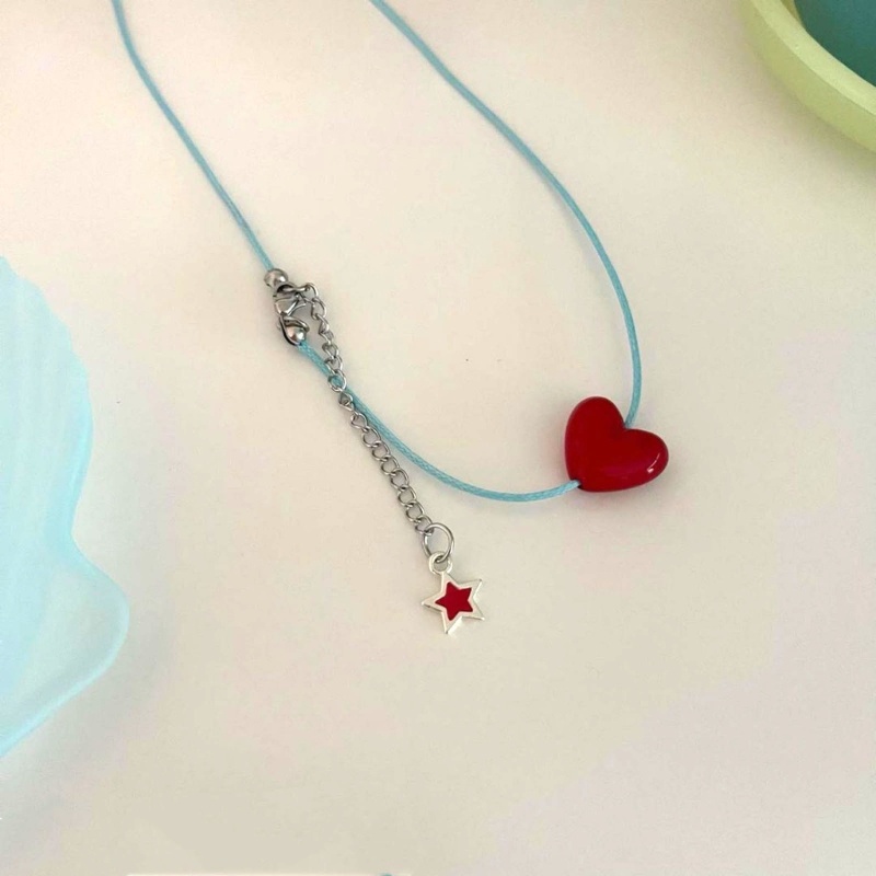 Vòng cổ trái tim đỏ ngọt ngào, dây chuyền choker đẹp mắt - Quà tặng Valentine lý tưởng