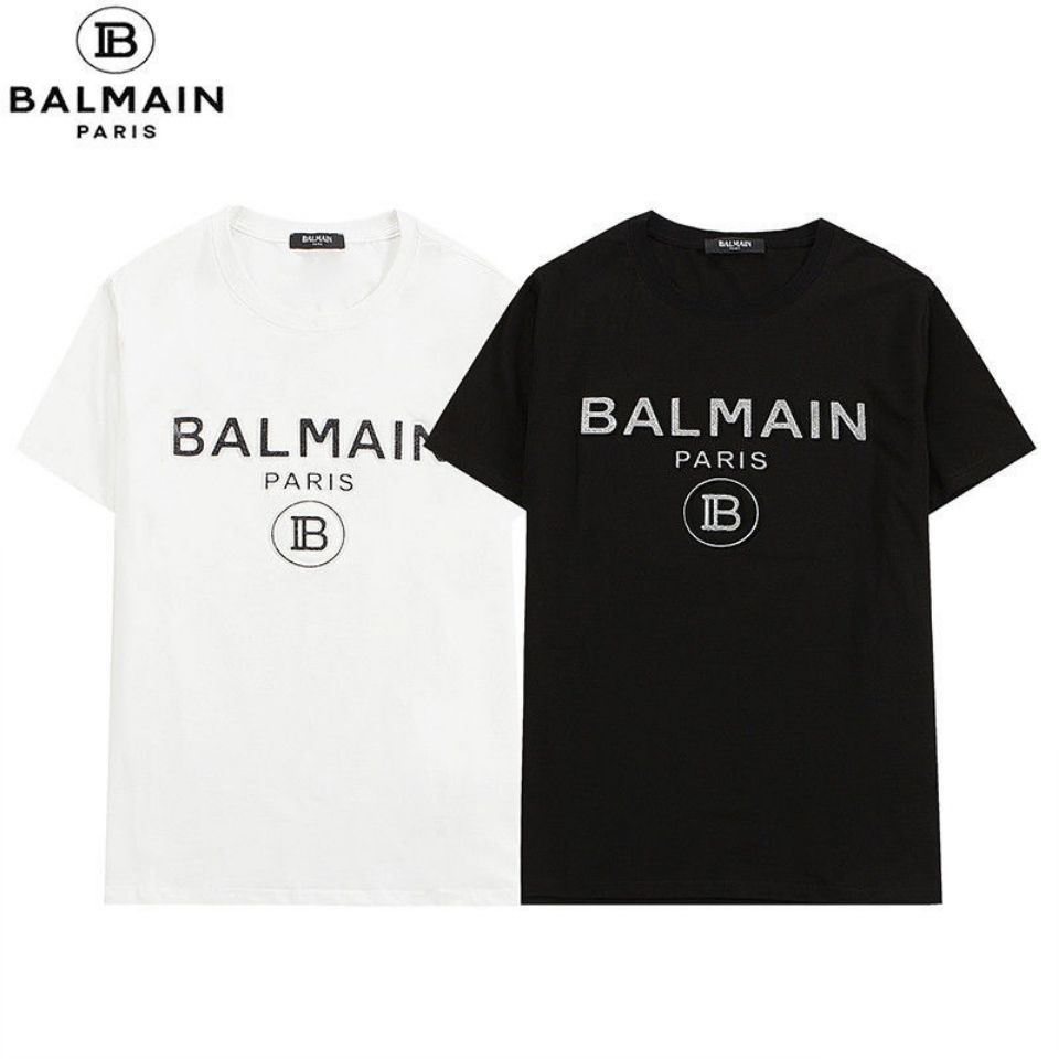 Áo thun cặp đôi mới xuân hè Áo thun nữ cổ điển in chữ BALMAS cổ tròn cotton ngắn tay áo thun nam