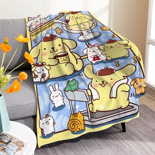 Sanrio 4 Kích Thước Chăn Flannel Cinnamoroll & Kuromi & Hello Kitty & Melody Hoạt Hình Dễ Thương Trẻ Em Một Mặt Flannel Chăn Điều Hòa Không Khí Chăn Ngủ
