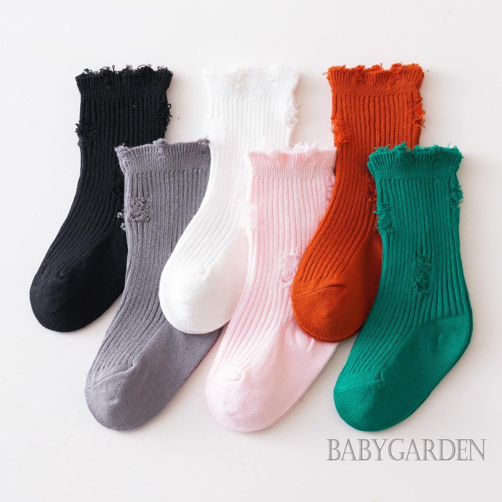 Vớ Cotton Mềm Mại Siêu Nhẹ Co Giãn Màu Trơn Rách Gối Cho Bé Trai / Bé Gái 6 Tháng - 5 Tuổi
