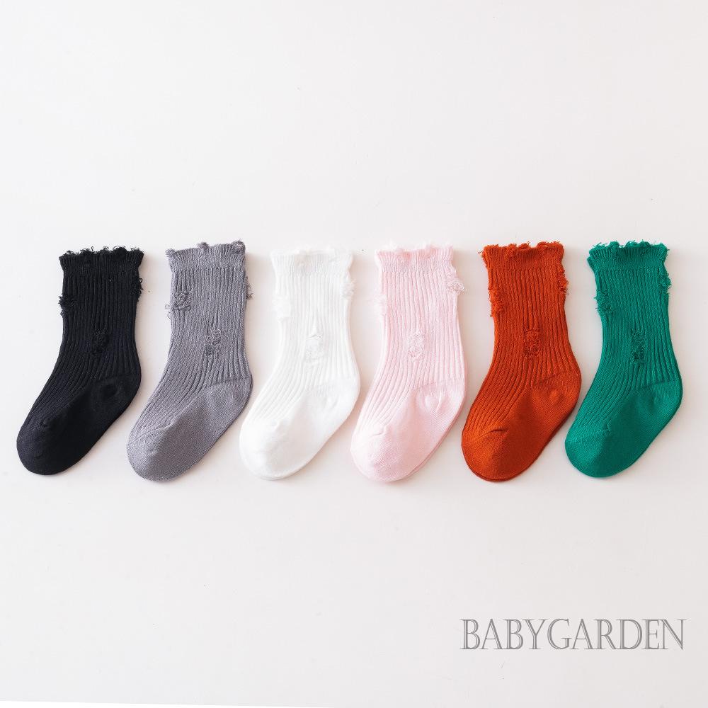 Vớ Cotton Mềm Mại Siêu Nhẹ Co Giãn Màu Trơn Rách Gối Cho Bé Trai / Bé Gái 6 Tháng - 5 Tuổi