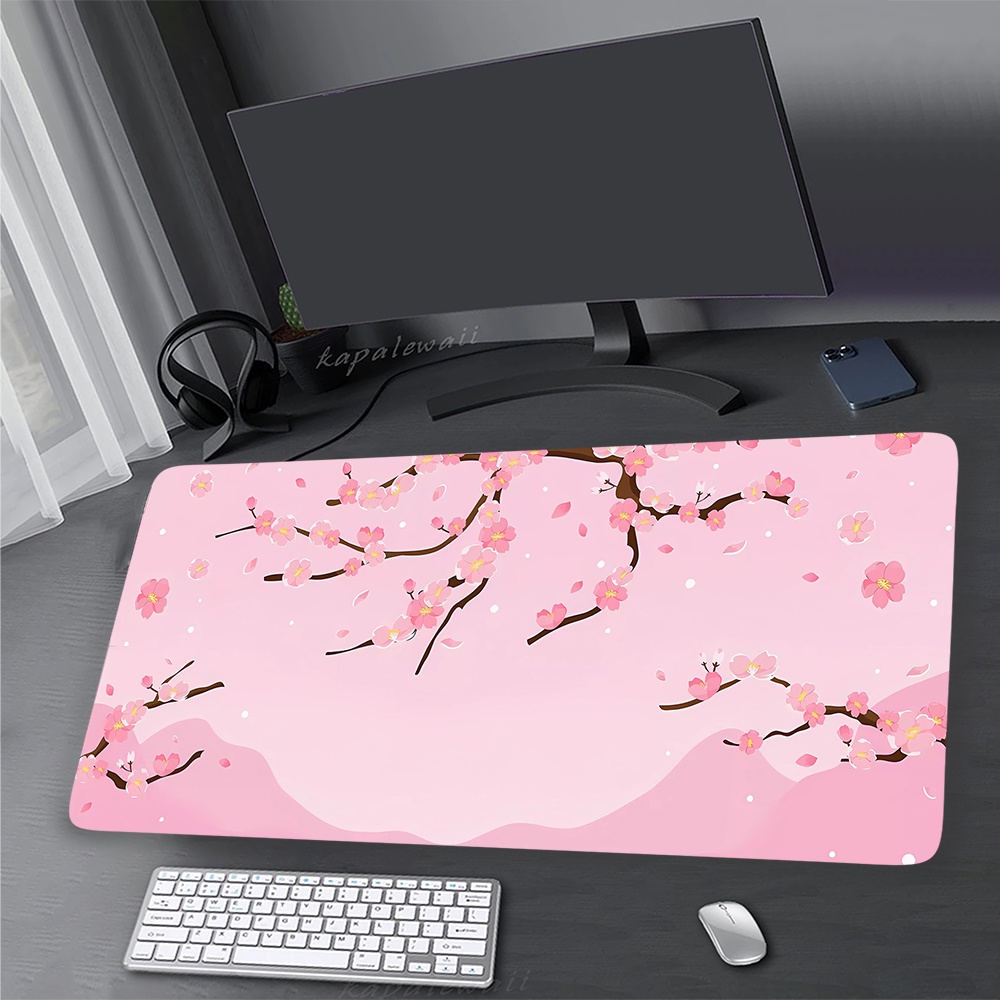 Sakura Mouse Pad 900x400mm Hồng Chuột Thảm Bàn Thảm Cao Su Mousepad Pc Phụ Kiện Bàn Phím Thảm Tốc Độ Trò Chơi Miếng Lót