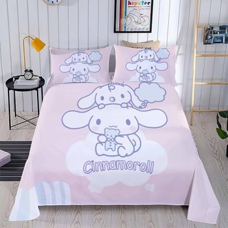 G13 Sanrio Cinnamoroll 3in1 Bộ chăn ga gối ga trải giường Vỏ chăn ký túc xá có thể giặt thoải mái Bộ đồ gia đình G13