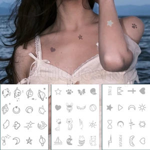 hình xăm giả cơ thể không thấm nước / miếng dán hình xăm mặt tạm thời / nước ép thảo dược hình xăm tươi / diy planet moon paster / đề can cosplay / trang trí nghệ thuật