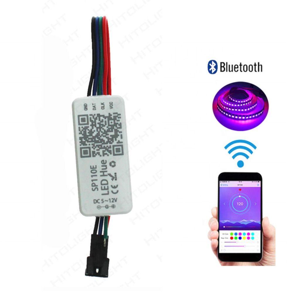 Bộ điều khiển đèn Led FANIELLAPOWELL SP110E, Bộ điều khiển đèn Led Bluetooth điều khiển ứng dụng có thể định vị riêng lẻ, / Bộ điều khiển Pixel Led DC5-12V thông minh RGBW cho WS2812B SK6812