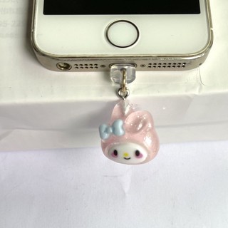 Mặt Dây Cáp Sạc Điện Thoại Di Động / Tai Nghe / Dây Cáp Sạc Chống Bụi Màu Trong Mờ Chống Bụi Hình Kuromi Corn Dog Melody Pudding Dog Melody Cún Melody diy