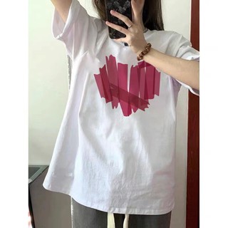 Áo thun cotton ngắn tay nam nữ cùng phong cách mùa hè in xu hướng tình yêu