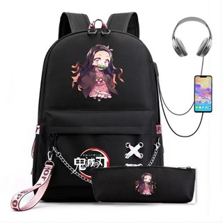 Ba Lô Demon Slayer Cho Nữ Nam Sinh Viên Dung Tích Lớn In Hình Thoáng Khí Thời Trang Cá Tính Túi Đa Năng