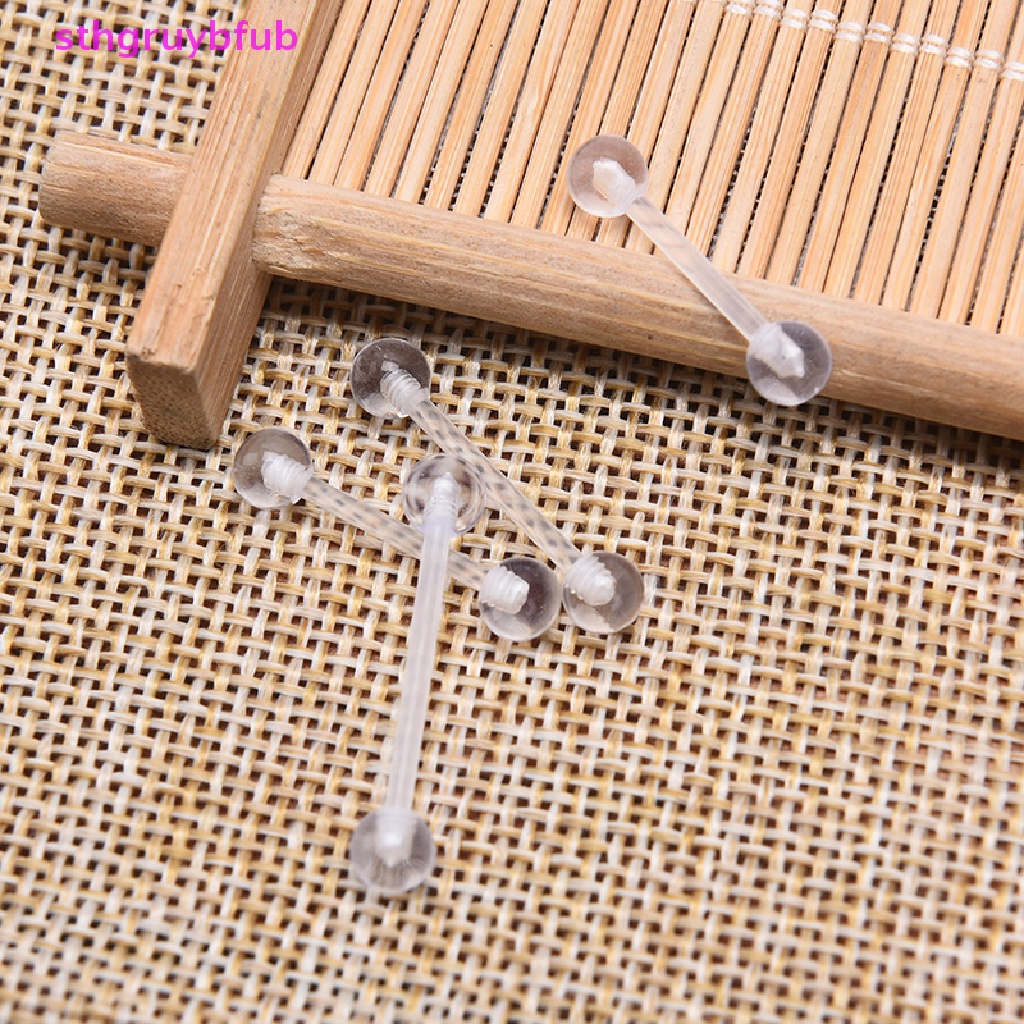 Set 10 Khuyên Lưỡi Bằng Acrylic Trong Suốt Cá Tính