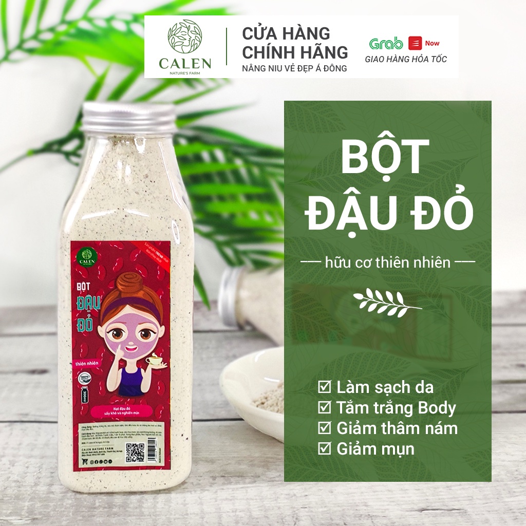 Bột đậu đỏ Calen , mặt nạ đậu đỏ đắp mặt nguyên chất giúp tẩy da chết dưỡng trắng da cấp ẩm chống lão hóa da