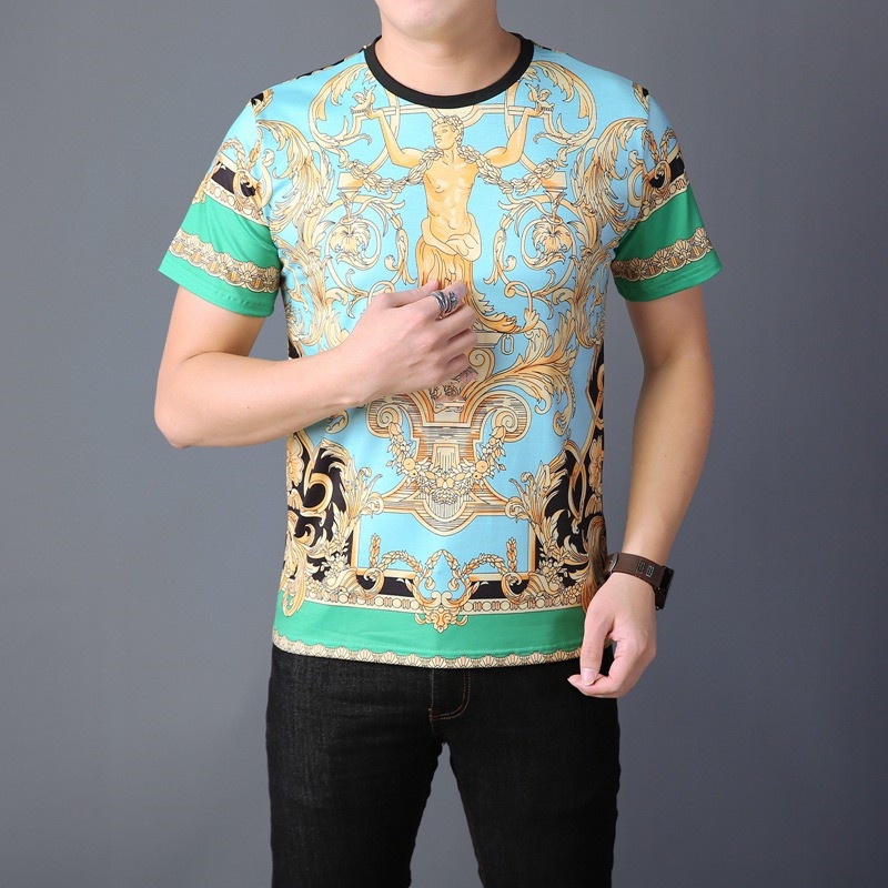 Áo Thun Nam Ngắn Tay In Họa Tiết 3D Phong Cách Gothic Sang Trọng
