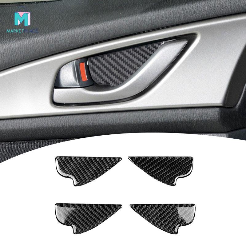 Ốp trang trí cửa tay nắm cửa bằng sợi Carbon cho Mazda 2 3 6 Demio CX-3 CX-5 CX-7 CX-9 MX5 2017 2018 2019