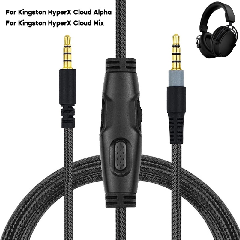 [3C] Cáp nối dài cáp bện cho cáp tai nghe đám mây HyperX với điều khiển âm lượng tắt tiếng Dây cáp Aux di động