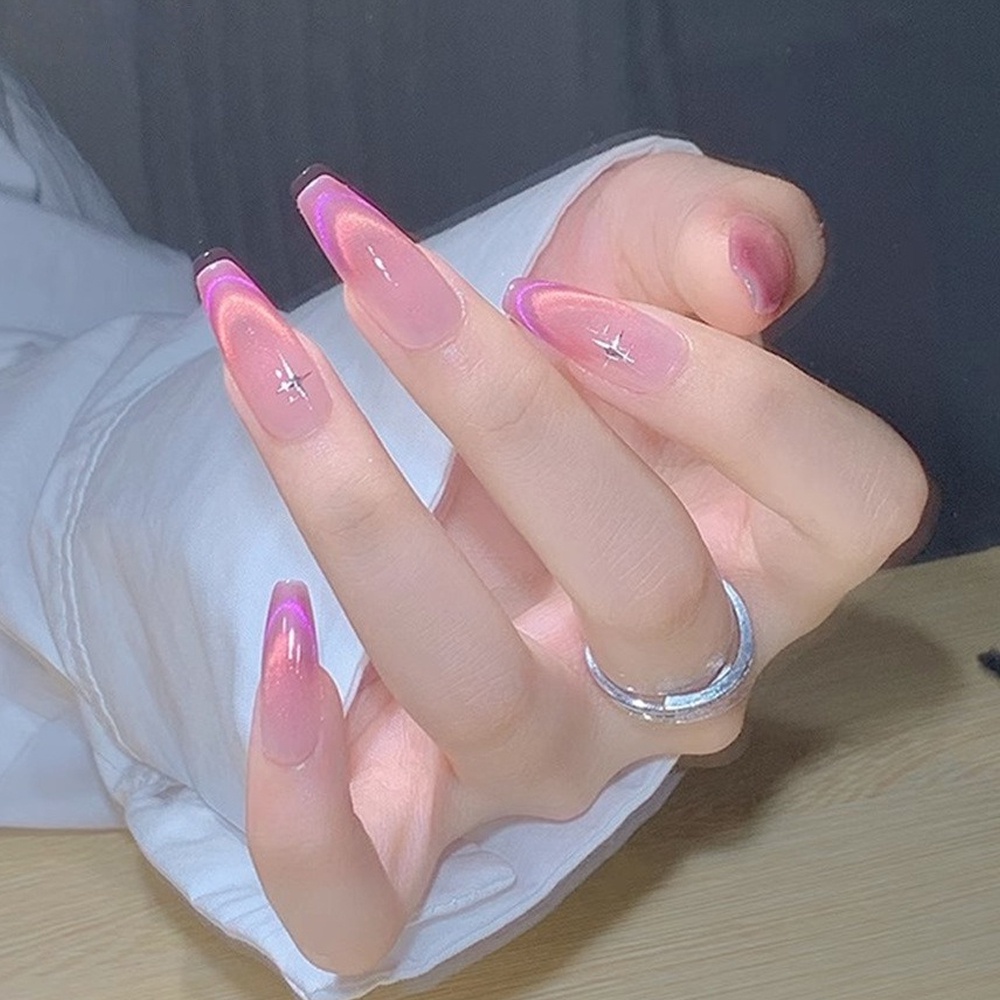 Ảnh Sơn móng mắt mèo pha lê ANNIES Pink Fantasy ngân hà mài nhẵn 3