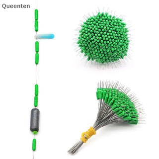 Queenten 300 cái / gói câu cá bobber hình bầu dục màu đen nút chặn không gian đậu kết nối dây câu cá điện trở phụ kiện câu cá qt
