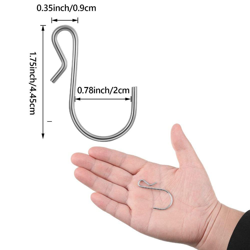 UMITY 80 chiếc Móc hình chữ S, Kẹp móc kim loại hình chữ S bằng thép không gỉ 4,5cm / 1,77 inch, Không dễ dàng chuyển đổi Móc treo kim loại bằng thép không gỉ màu bạc Đèn nhà bếp