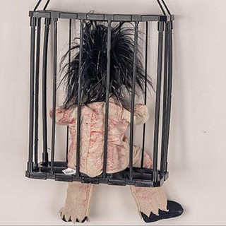 ASDFGER Halloween Tù Nhân Lồng Ma, Linh Kiện Điện Tử PP Vocalize Dạ Quang Hình Đầu Lâu, Cảm Biến Chuyển Động Trang Trí Đảng Chống Đỡ Halloween