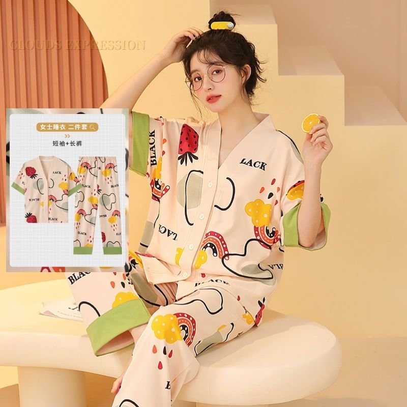 Bộ Pyjama Nữ - Đồ Ngủ Dáng Rộng Cotton - M-3XL
