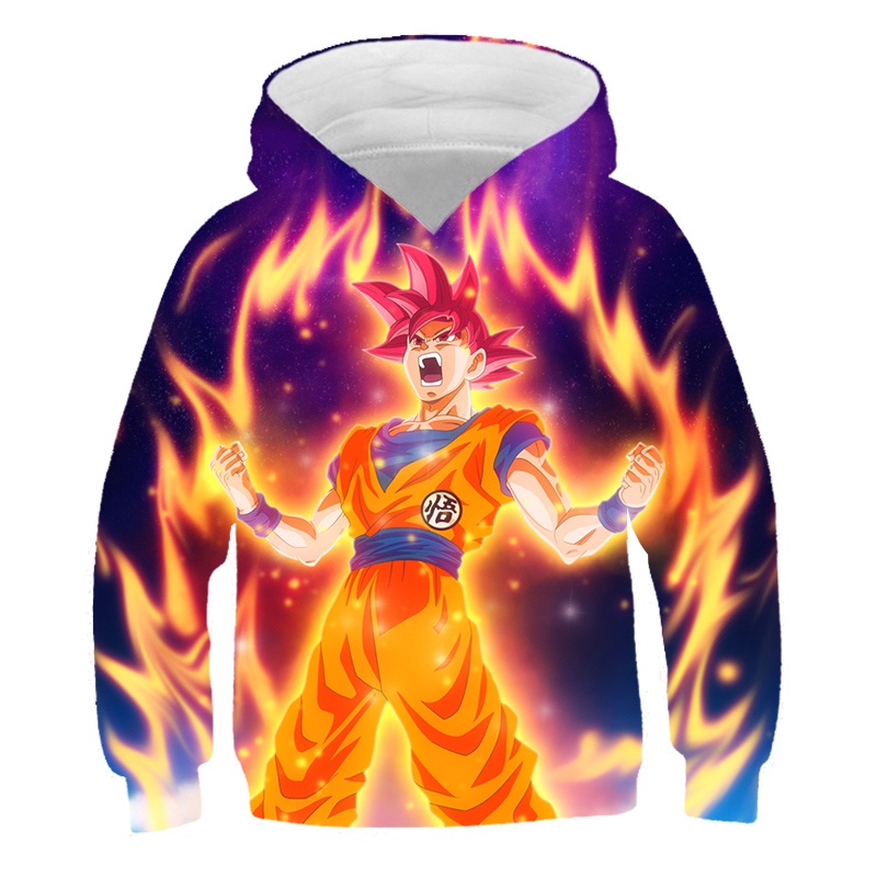 Áo hoodie Tay Dài Dáng Rộng In Hình goku veget dragon ball z 3d Thời Trang Xuân Thu 2023 Dành Cho Trẻ Em