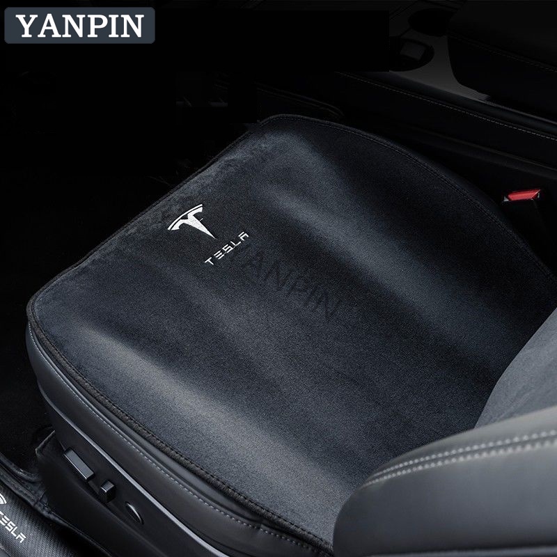 [Hàng Mới Về] Đệm Tựa Lưng Vải Flannel Thân Thiện Với Da Cho Tesla Mode 3 / Y