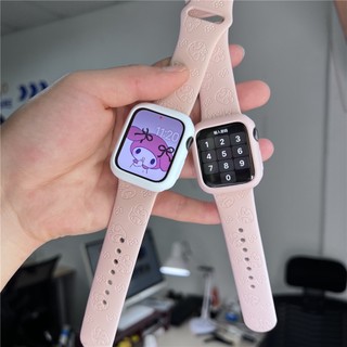 Dây Đeo Đồng Hồ Bằng Silicone 49mm Dập Nổi Họa Tiết My Melody 3D Cho iWatch S8 7 SE 6 5 4 3 2 1 (49mm 45mm 44mm 42mm 41mm 40mm 38mm)