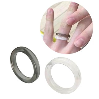 Kra 2x Acrylic Dễ Thương Bộ Nhẫn Nhiều Màu Sắc Trong Suốt Xếp Chồng Nhẫn Thẩm Mỹ