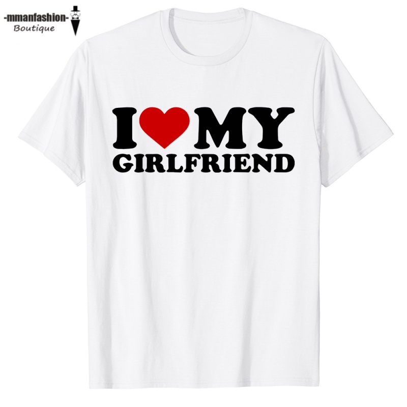 Áo Thun Tay Ngắn In Chữ I Love My Girlfriend I Heart My-Girlfriend Valentine Dành Cho Nam Nữ