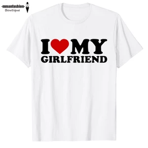 Áo Thun Tay Ngắn In Chữ I Love My Girlfriend I Heart My-Girlfriend Valentine Dành Cho Nam Nữ