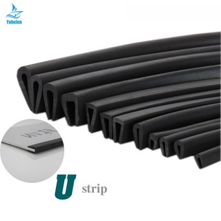 Dải Cao Su Chữ U Bọc Mép Kính / Kim Loại / Gỗ Dày Dặn Kích Thước 0.5mm-10Mmx1M Màu Đen