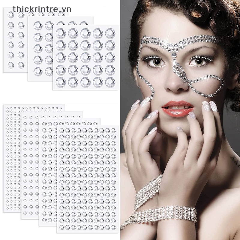 Miếng Dán Trang Trí Mặt / Cơ Thể Đính Đá Pha Lê Lấp Lánh