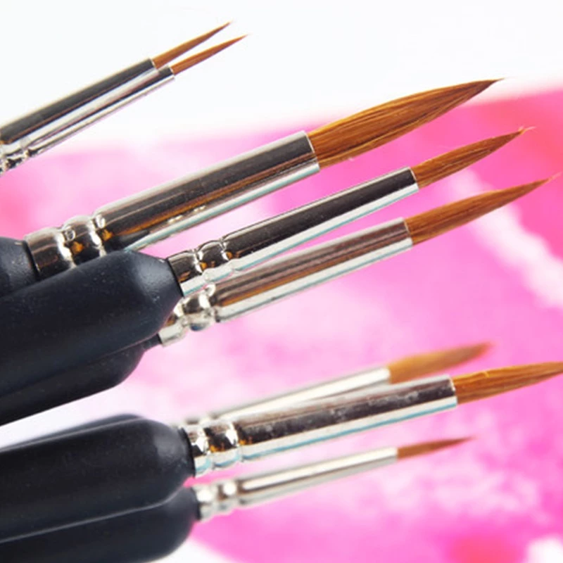 Cọ Vẽ Tranh Đầu Tròn Lông Sói Chuyên Dụng Màu Đen