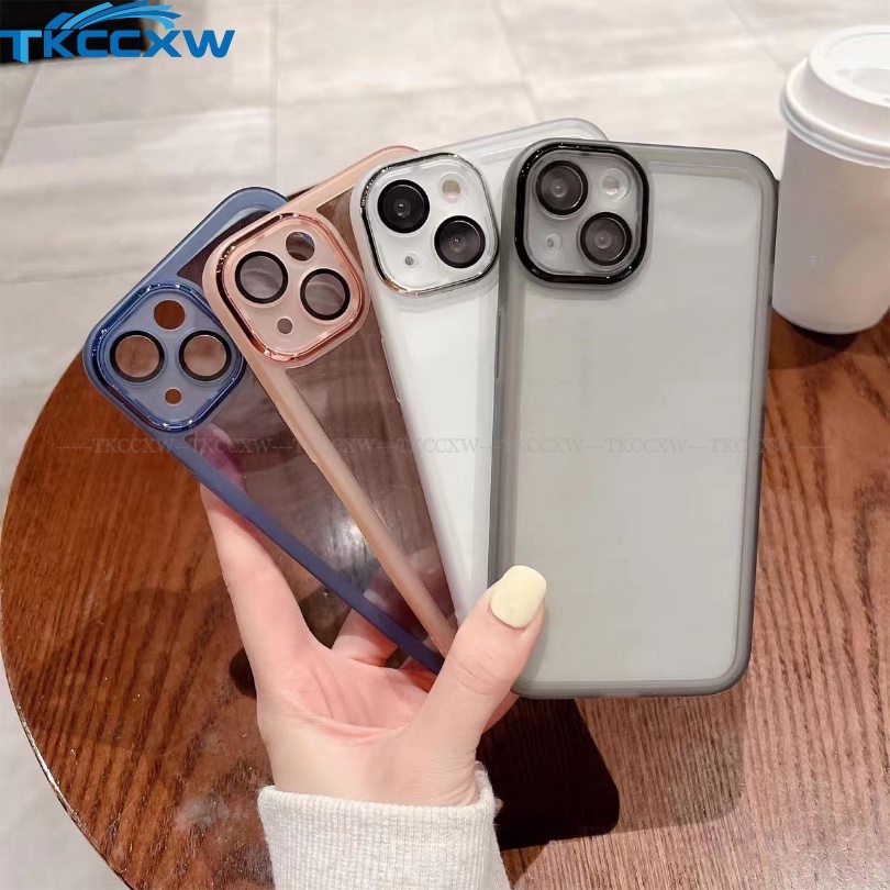 Ốp Điện Thoại Màu Kẹo Trong Suốt Có Nắp Lens Cho Redmi K60 K50 K40 K30 K20 Pro K40S