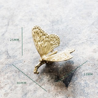 Tay Nắm Ngăn Kéo Tủ Bằng Đồng Hình Bướm / Chuồn Chuồn / Phong Lan Màu Vàng Đồng